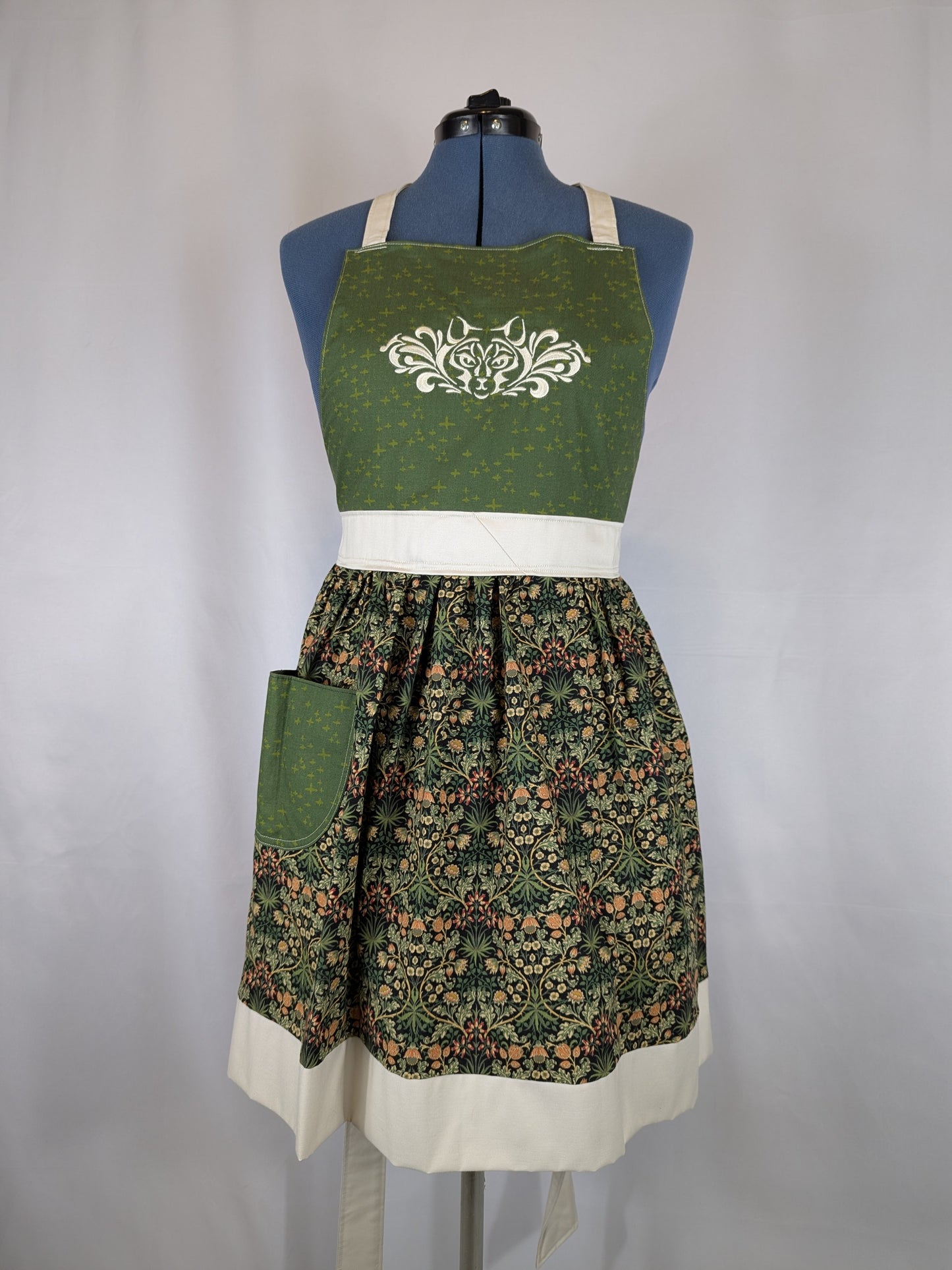 Wolf Damask Apron